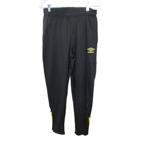 Umbro Soccer Training Track Pants Black Yellow Mens Medium Athletic‎